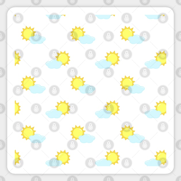 Sun and Clouds Pattern 2 Sticker by Kelly Gigi